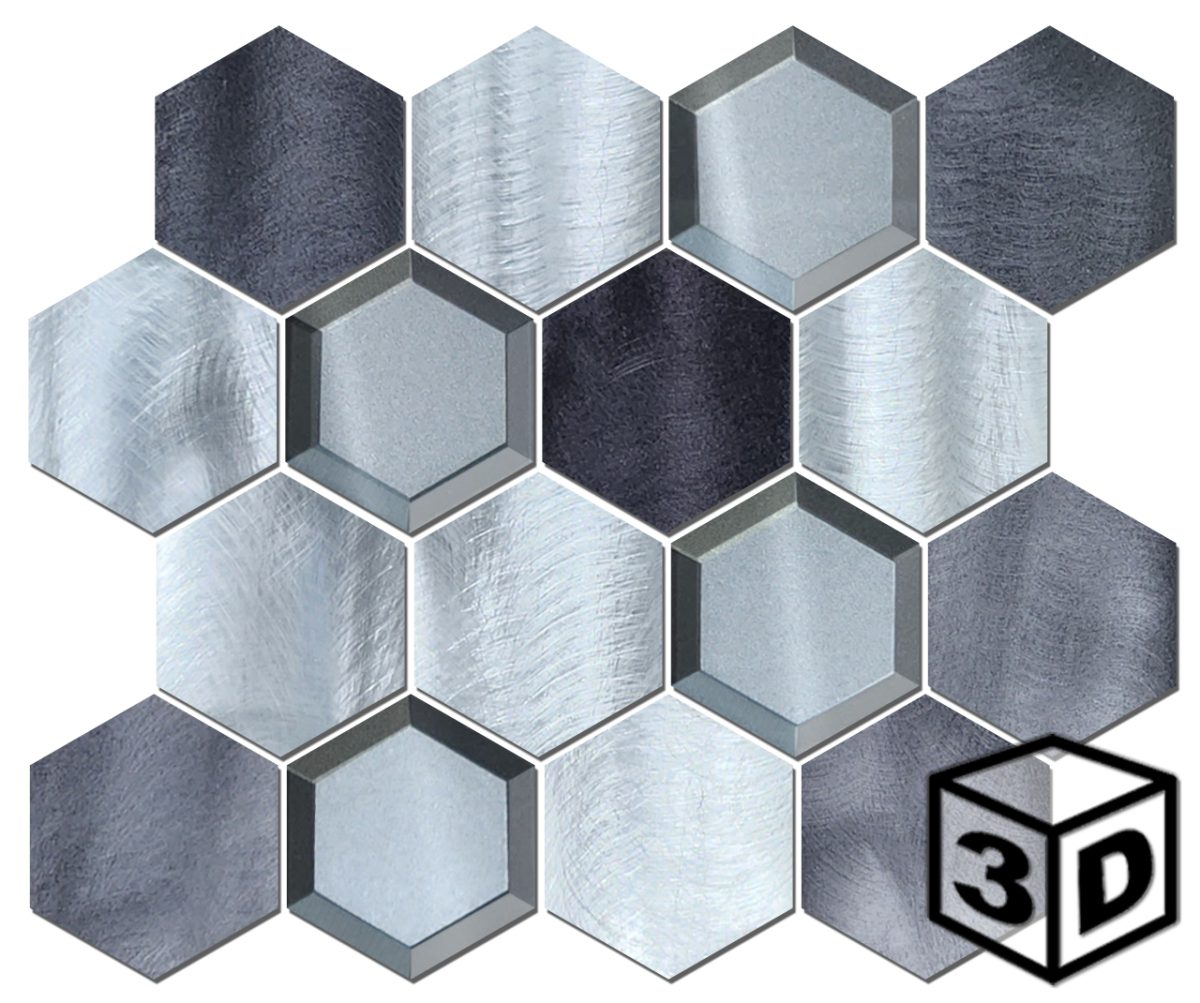 Eternal 3D Glass 3" Aluminum Hexagon