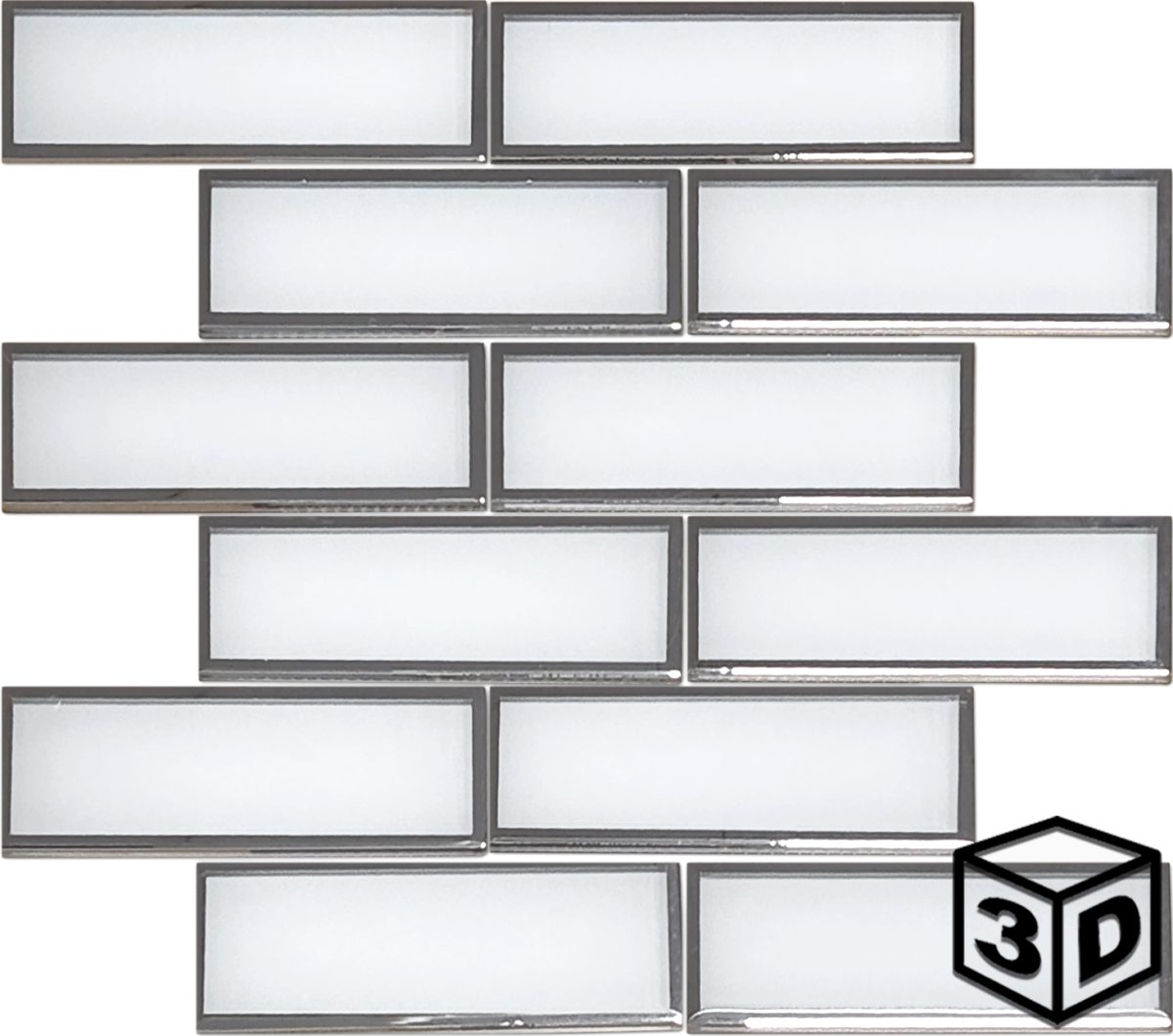 Simplistic 2" x 6" Glass Mosaic