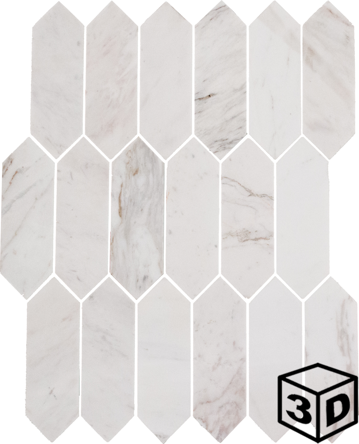 Venice Volakas White Picket Mosaic