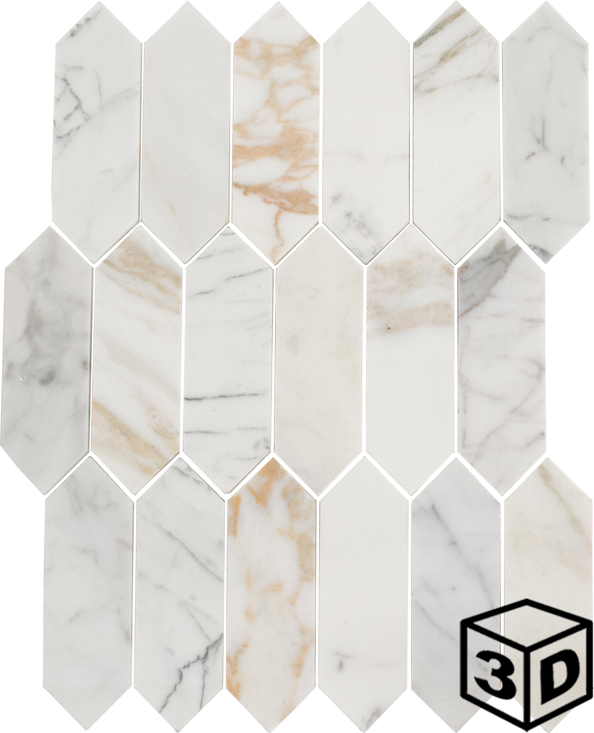 Venice Calacatta Gold Picket Mosaic