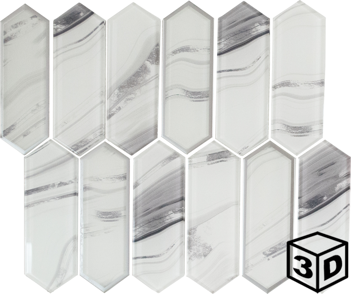 Madrid Onyx 2" x 4.5" Picket Glass Mosaic