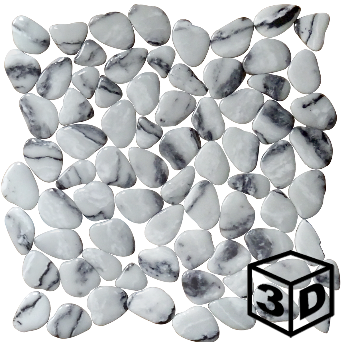 Riverbed Ice Grey Glossy Pebble
