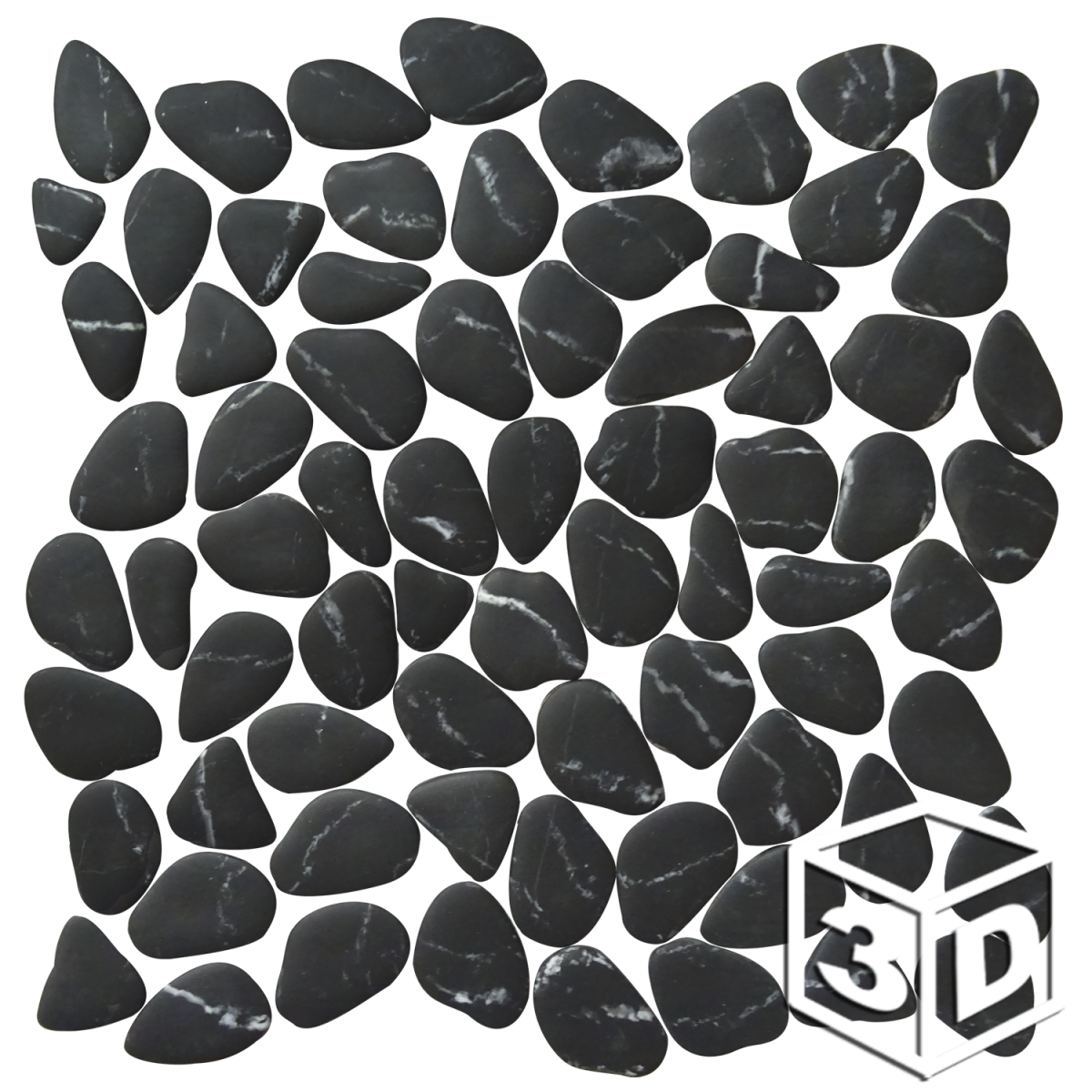 Riverbed Marquina Black Matte Pebble
