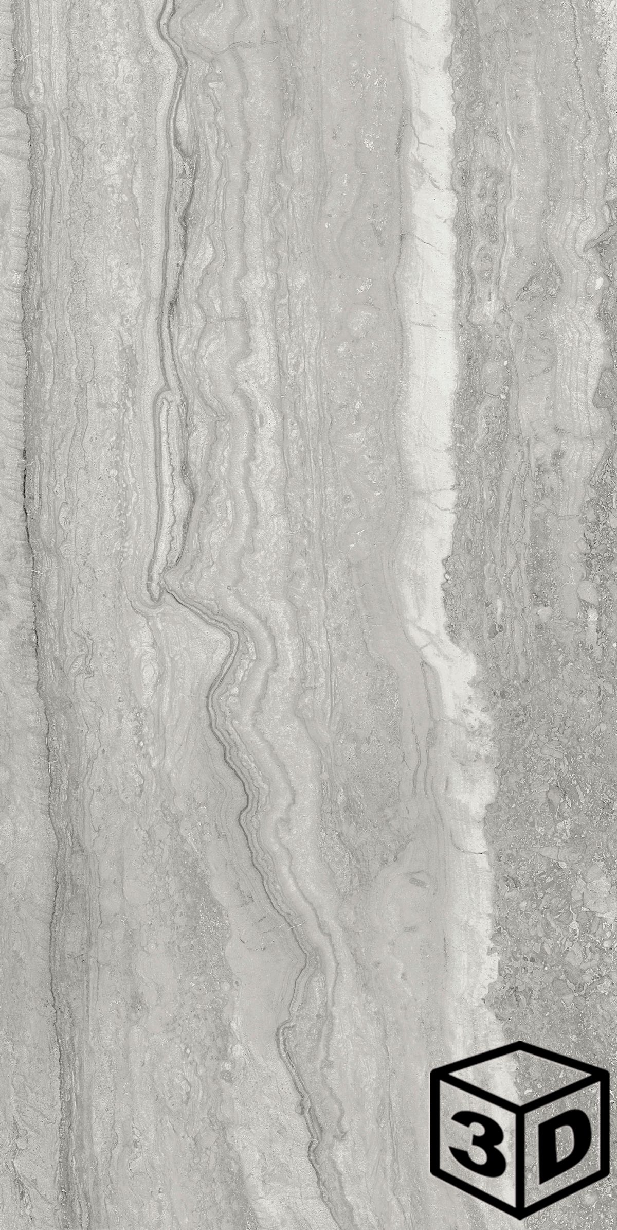 Memento Travertino Grey Rectified Plus+ 23.25" x 46.5" Polished