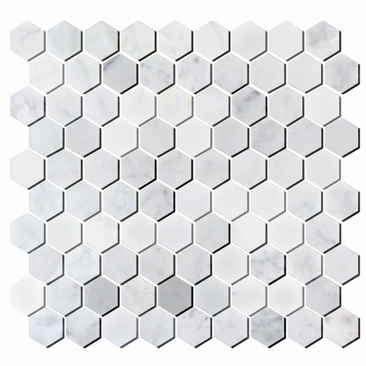 Carrara Bianco Marble 1" Hexagon Polished Mosaic