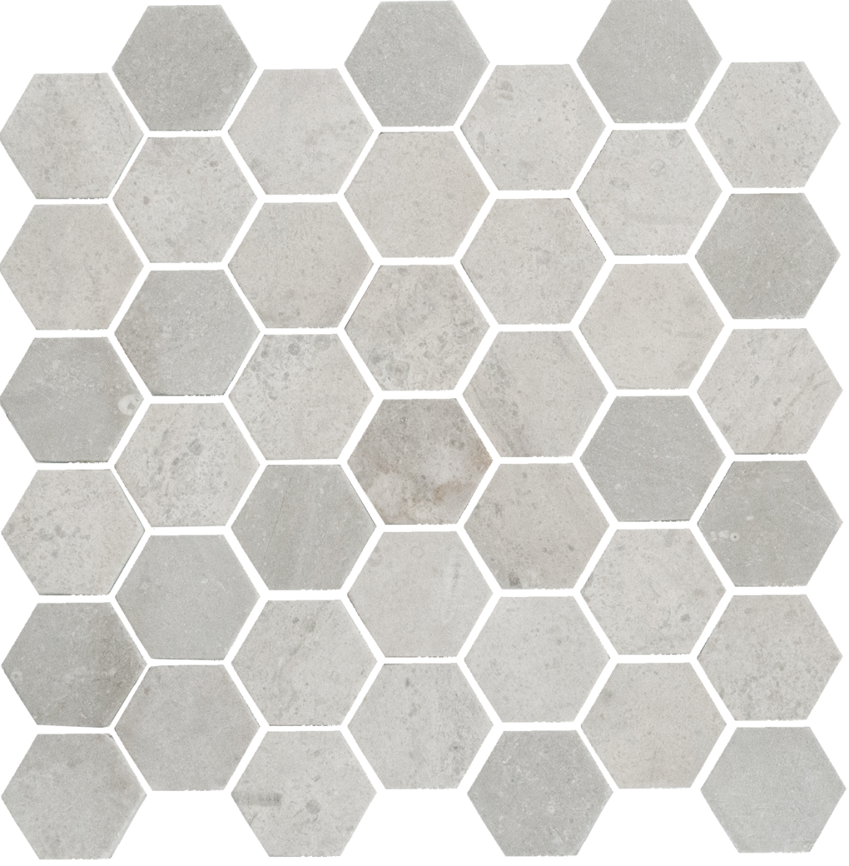 Guangxi Grey Marble 2" Hexagon Honed Finish