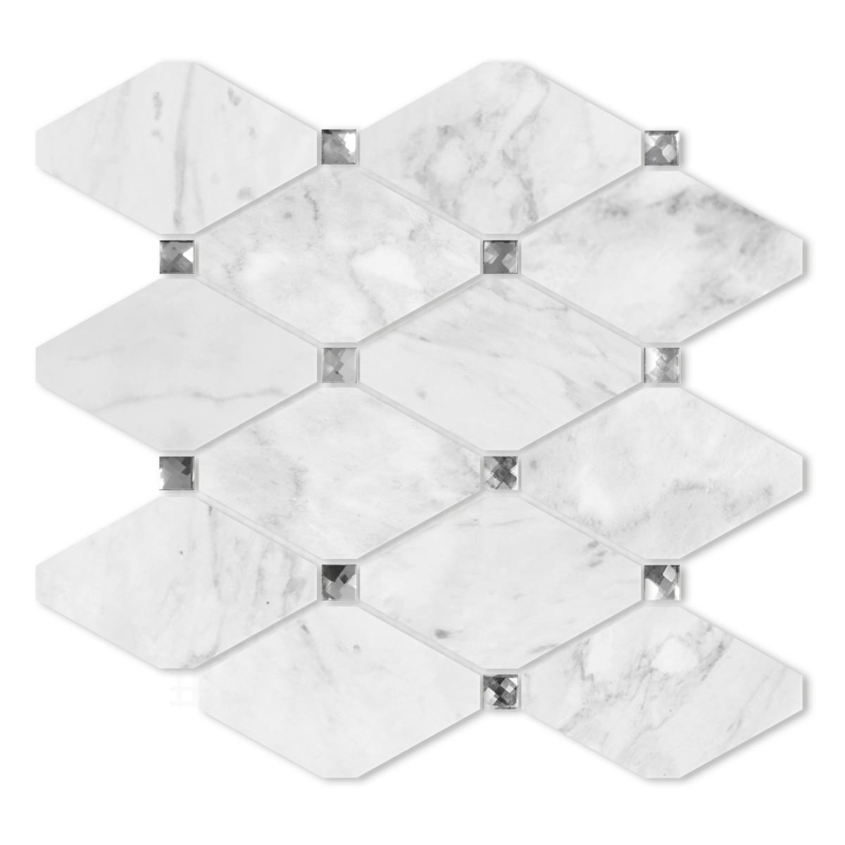 Carrara Marble Diamond Glass Mix