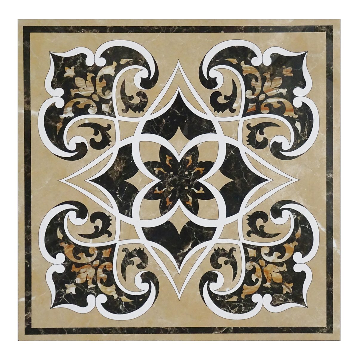 Verona Beige Rosenne 31.5" x 31.5" Polished Medallion