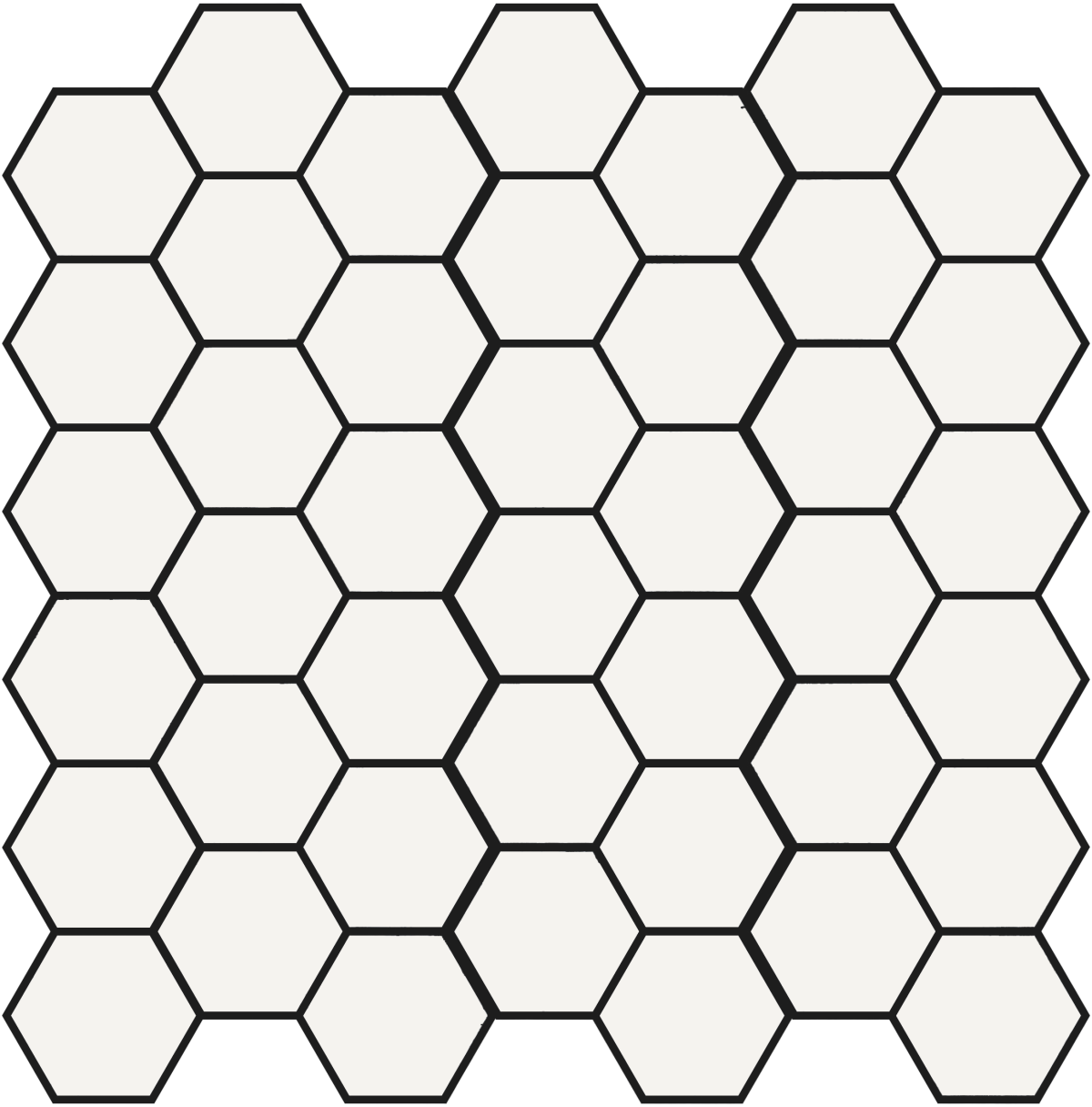 Super White Hexagon 2" Matte Mosaic