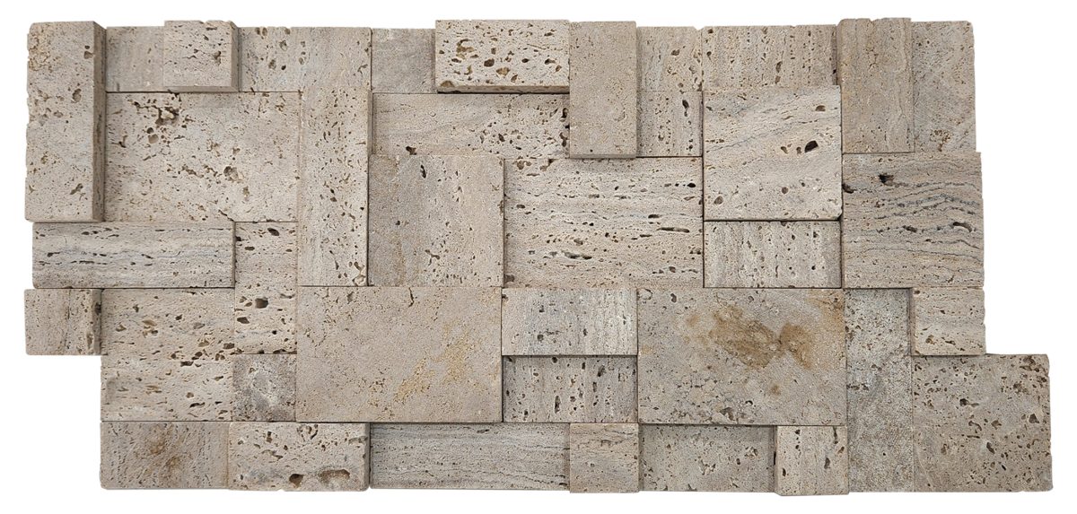 Beige Travertine 3D Elegant Mosaics 11"x22"