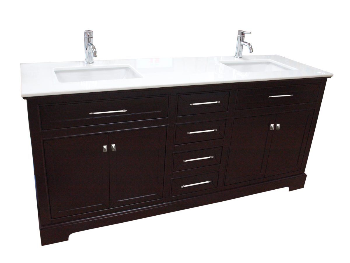 72" Dark Brown Cabinet (Two Mirrors: VM.104.3224)
