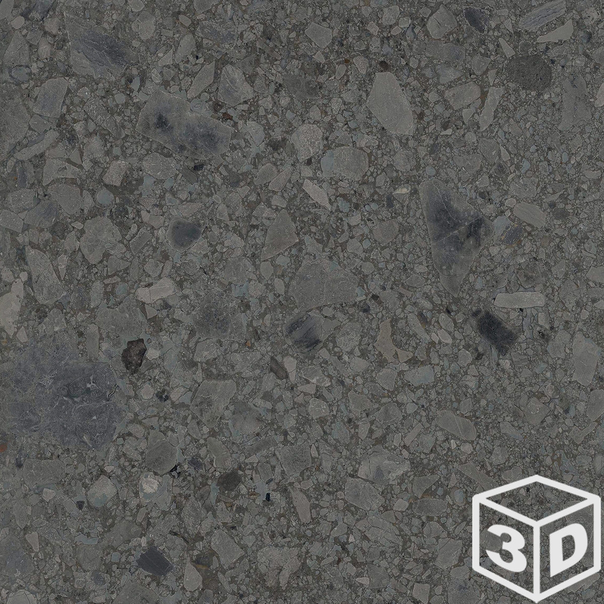 Ceppo di Gre Cluster Nero Rectified 23.5" x 23.5" Matte