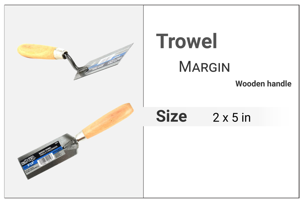 Margin Trowel 5" x 2", Wooden Handle