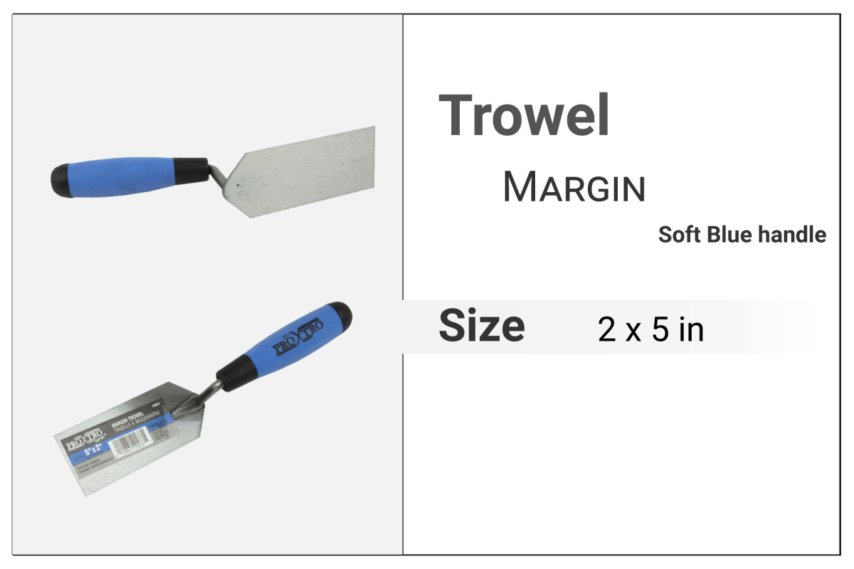 Margin Trowel 5" x 2", Soft Blue Handle
