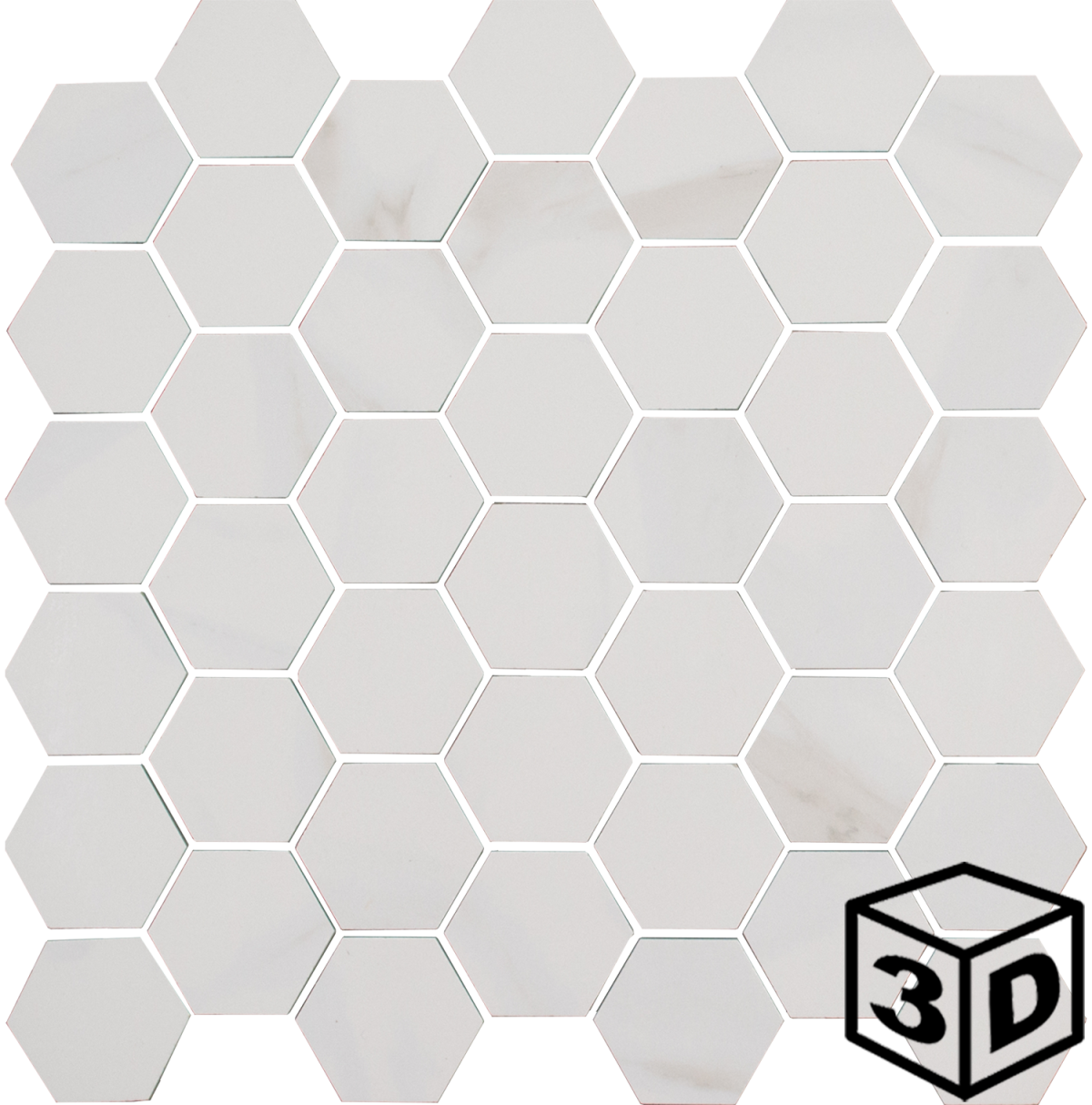 Ovion Bianco Calacatta 2" Hexagon Polished Mosaic