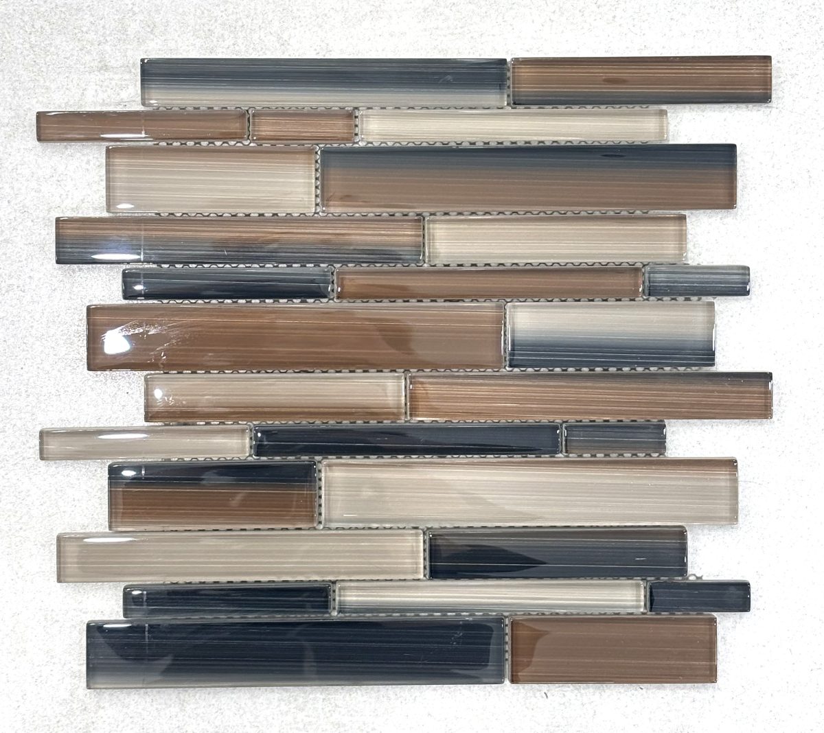 Fusion Erosion Random Strip Glass Mosaic