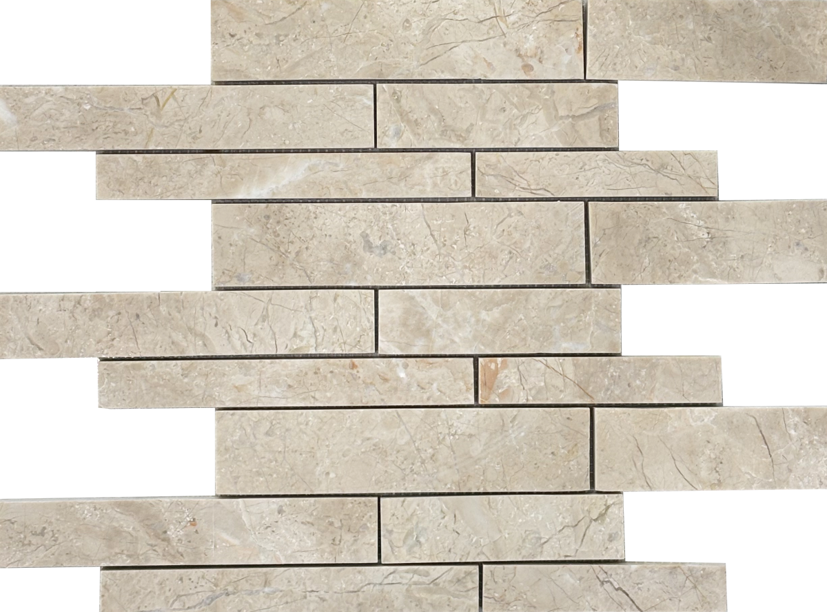 Honed Berkshire Crema Random Strip Mosaic