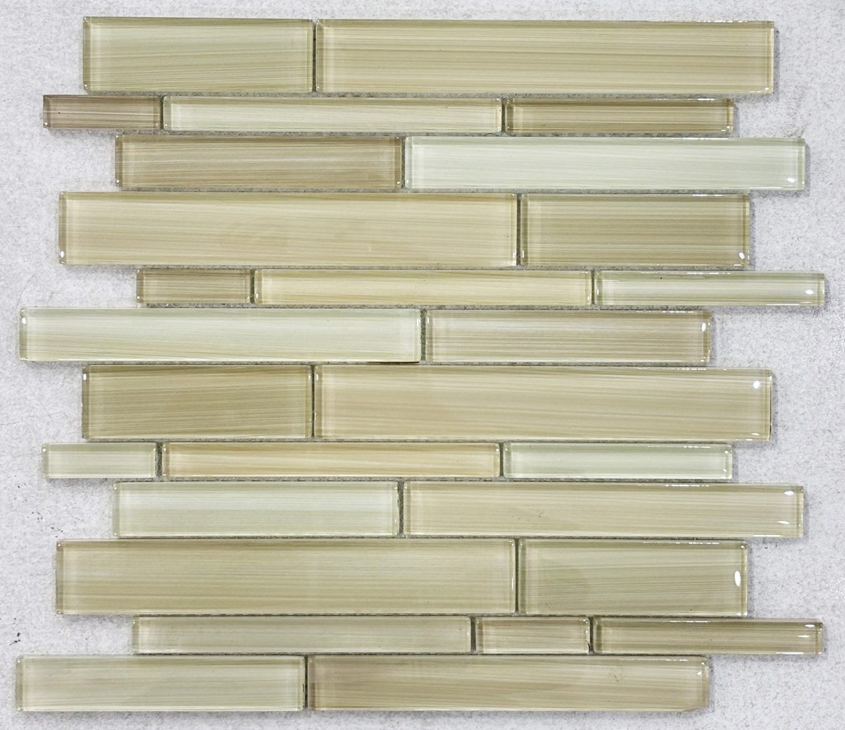 Fusion Sand Random Strip Glass Mosaic