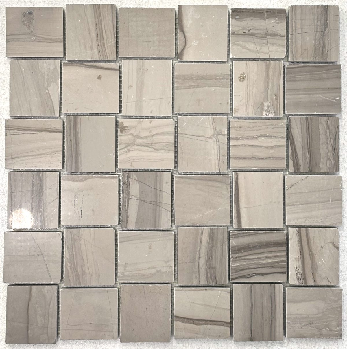 Marble Xylo Mica Veincut Basketweave Polished 02" x 02"