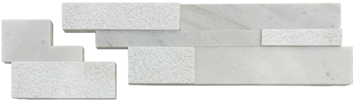White Quartz Bushhammered & Polished Corner 6" x 23.6" (Z-Shaped)