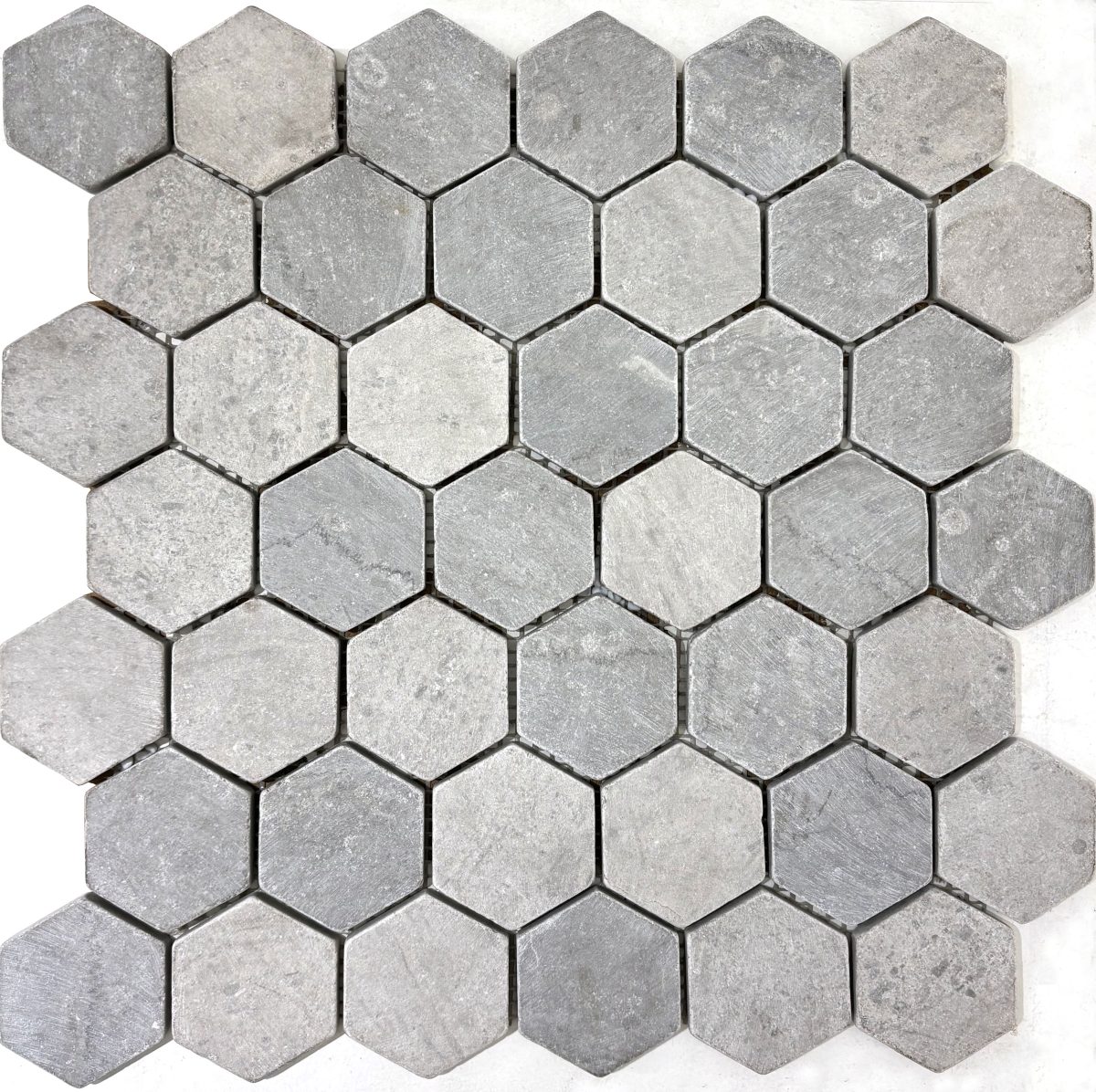 Guangxi Grey Marble 2" Hexagon Rustic Finish