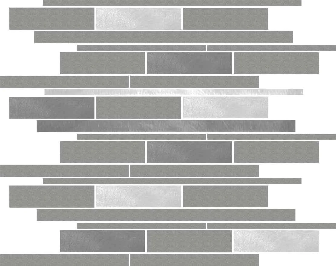 Mecca Carbon Glass & Silver/Grey Aluminum Irregular Mosaic