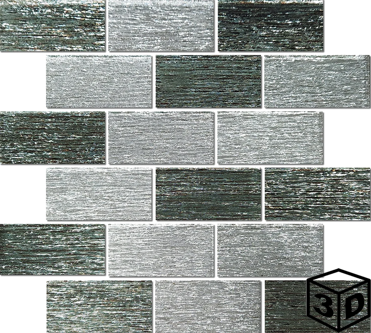 Kapson Nilgiri Glass Brick 2" x 4" Mosaic