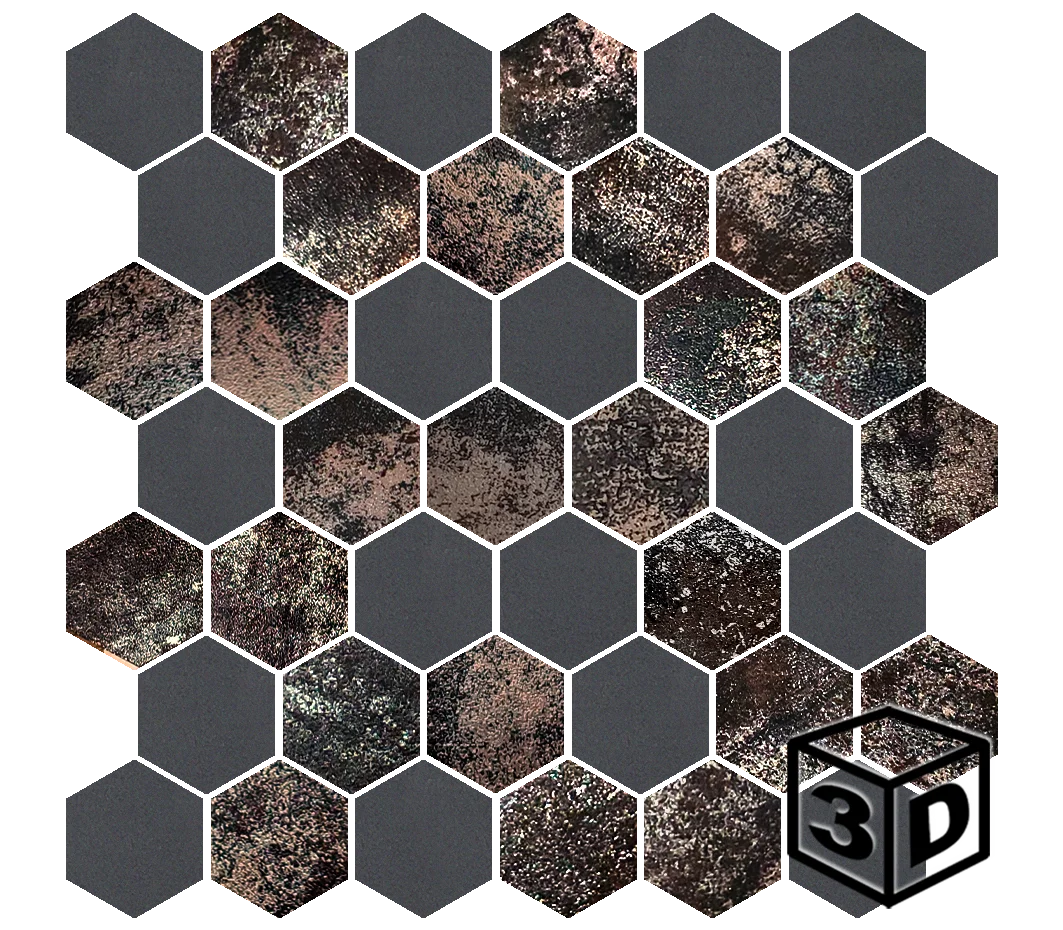 Lava 2" Hexagon Mosaic