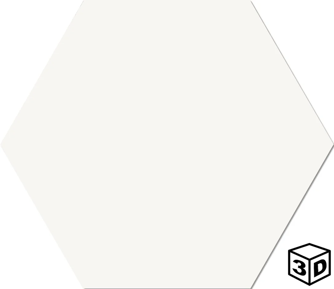 Super White 8" Hexagon Tile Matte