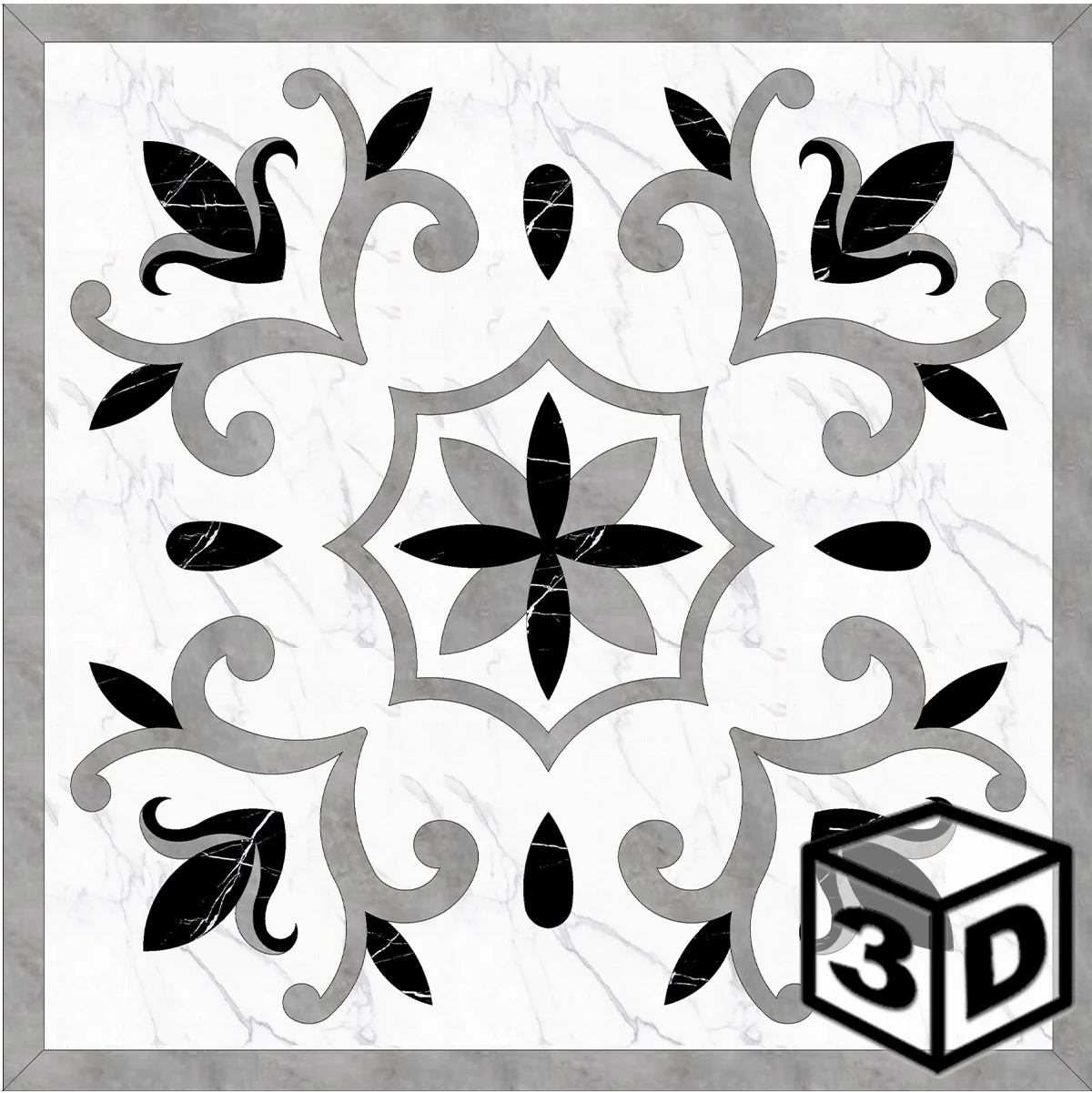 Terrace 32" x 32" Waterjet Porcelain Medallion