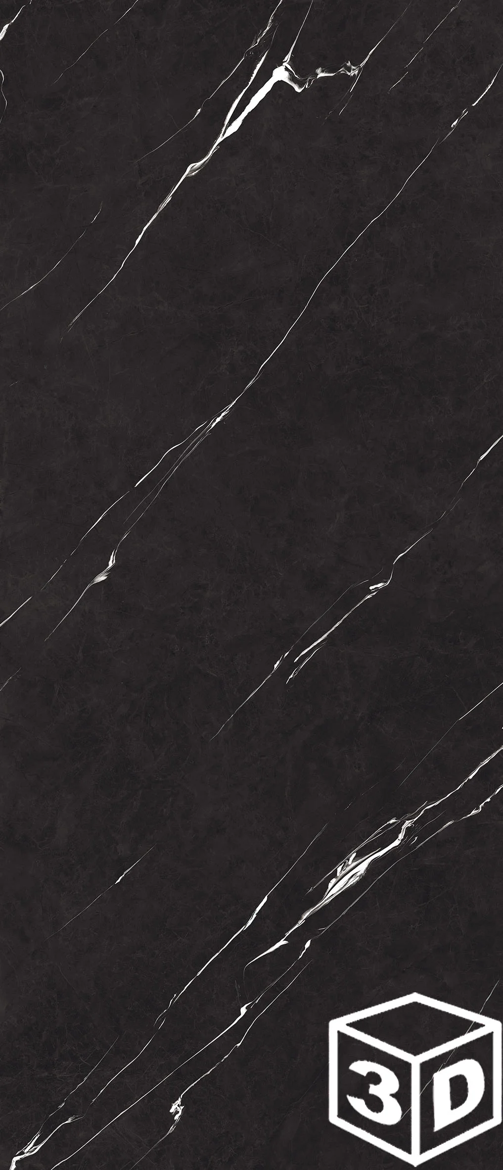 Kervin Black Rectified 47.25" x 110.25" Polished (SLAB 6MM)
