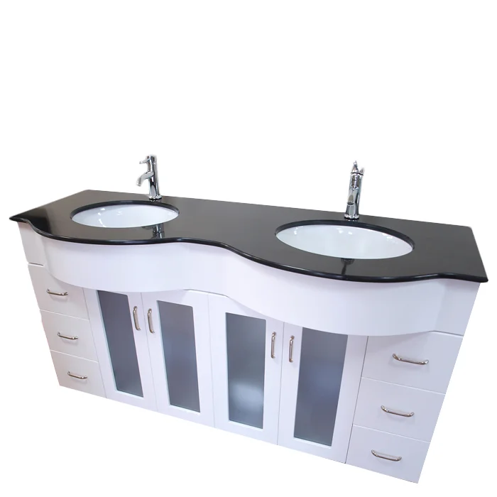 63" White MDF Cabinet (Two Mirrors: VM.101.3224)