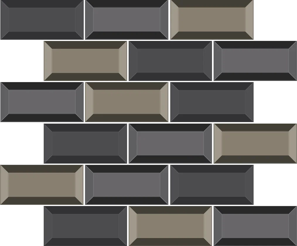 Mocha Scheme 2" x 4" 3D Glass Mosaic