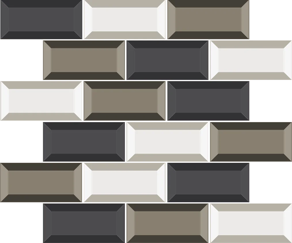 Laurel Scheme 2" x 4" 3D Glass Mosaic