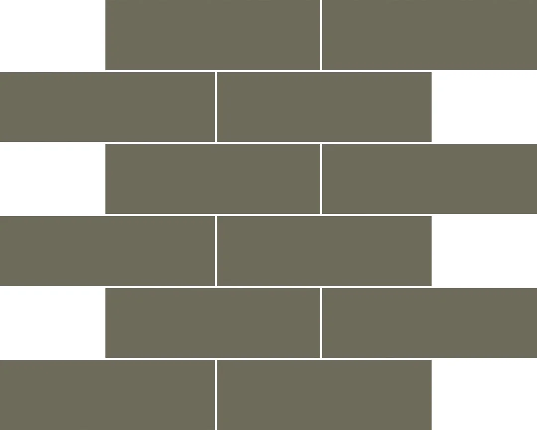 Nova Dark Olive Glass 2" x 6" Mosaic