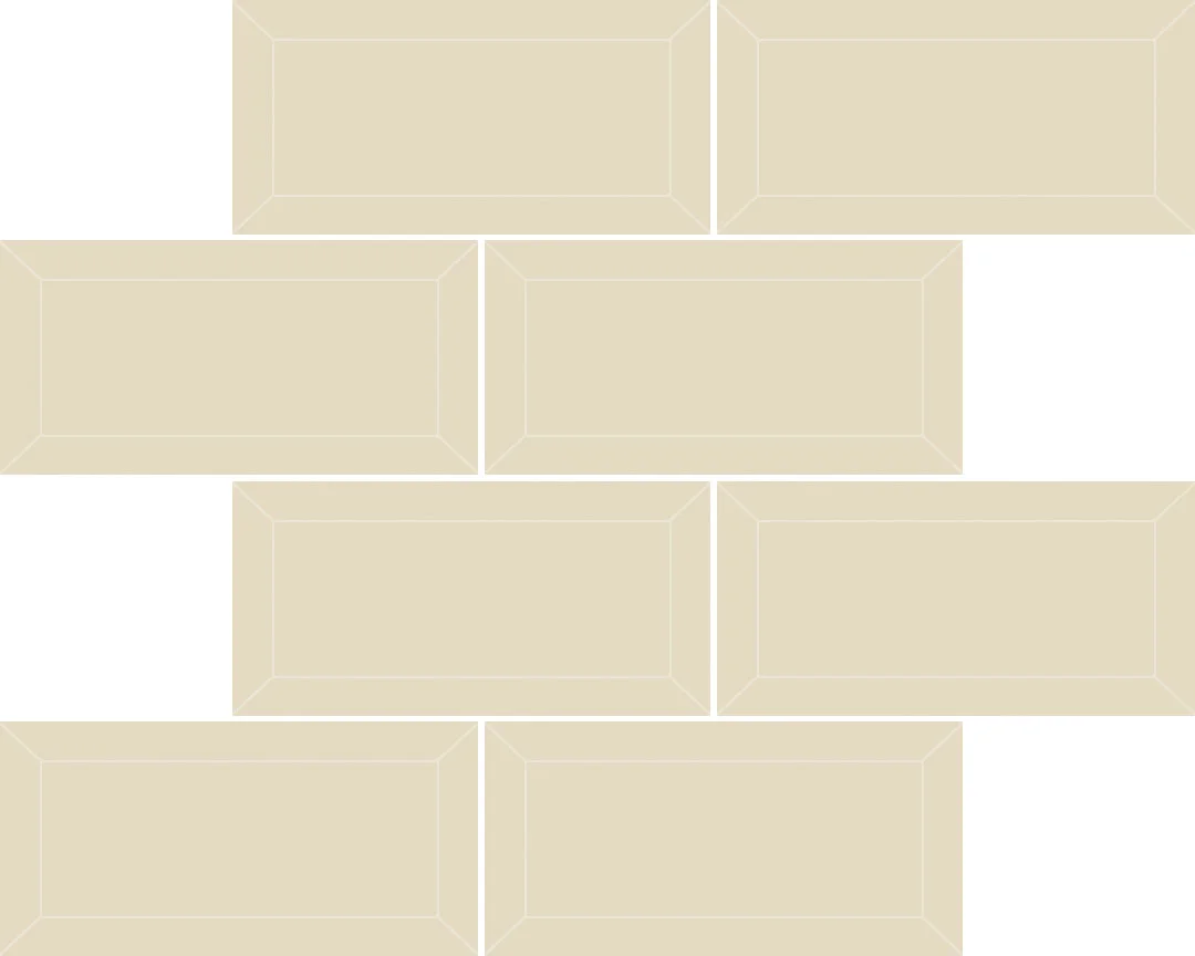 Nova Ivory Bevelled Glass 3" x 6" Mosaic