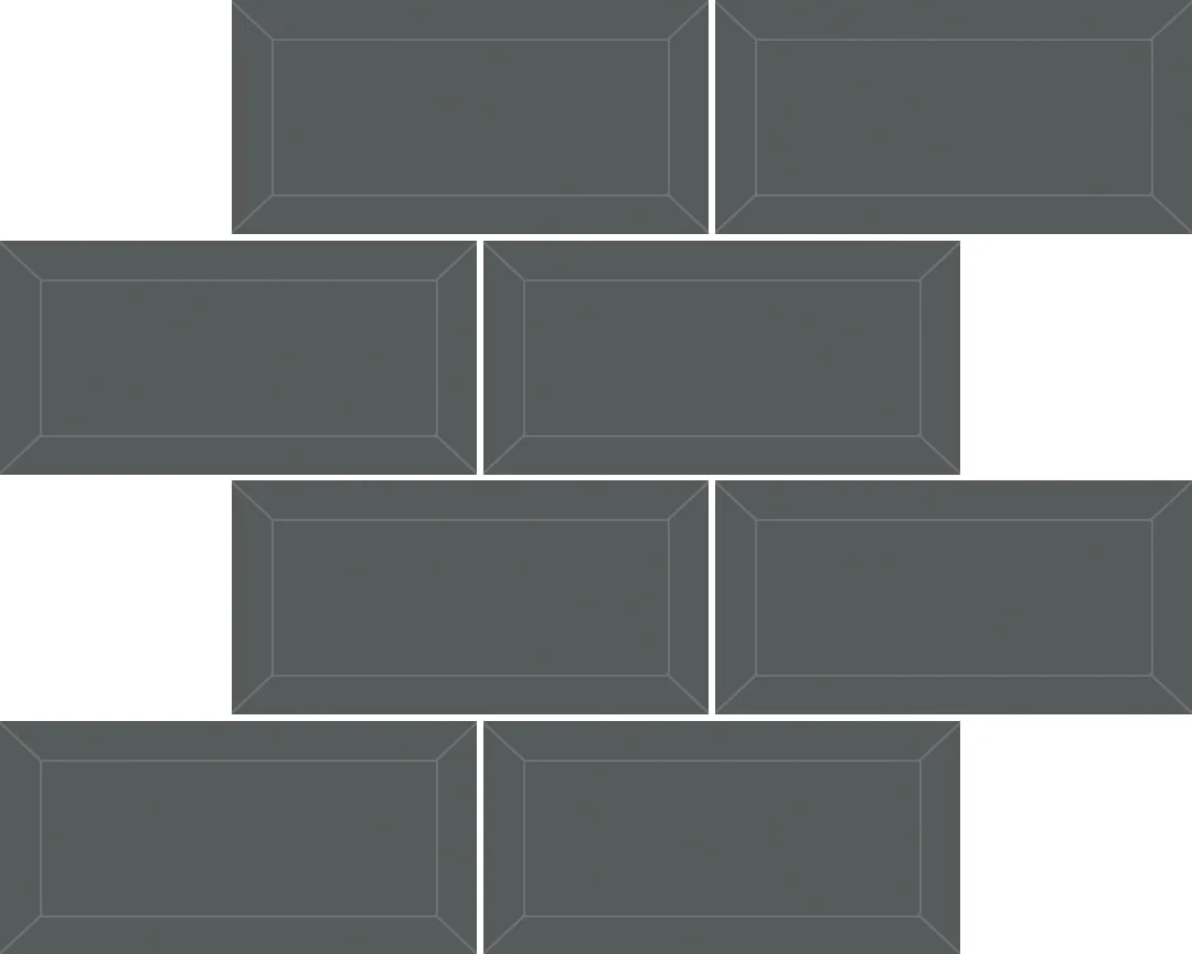Nova Carbon Bevelled Glass 3" x 6" Mosaic