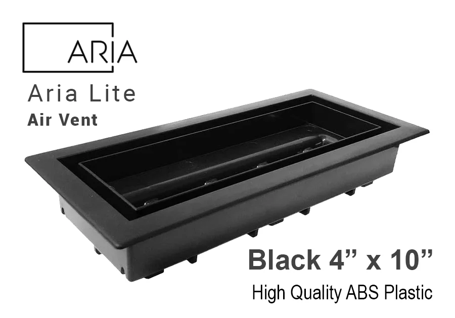 Aria Lite Air Vent - Black  4"x10"